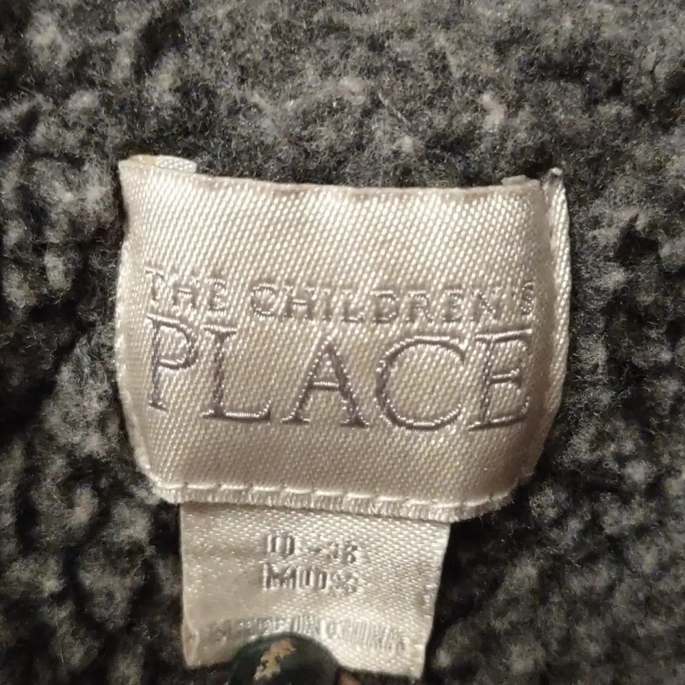 Children's‎ Place Gray wool baby 0-3 mo hooded jacket zip button pockets